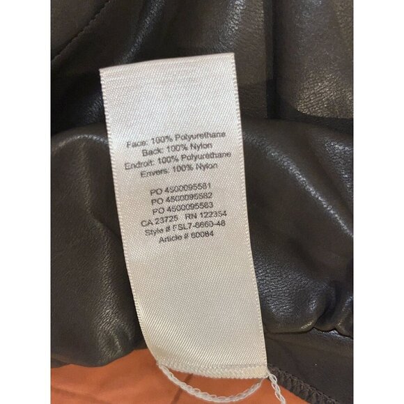 Wilfred Free Brown Faux Leather Stretchy High-Waisted Leggings Women's Size XS - Picture 8 of 9